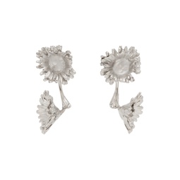 Silver Metal Daisy Earrings 241379F022031