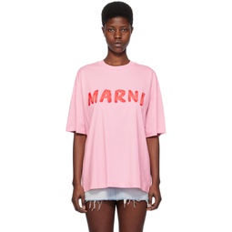 Pink Printed T Shirt 241379F110006