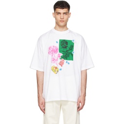 White Flower Prints T Shirt 241379M213027