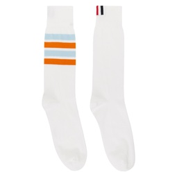 White 4 Bar Socks 241381M220005