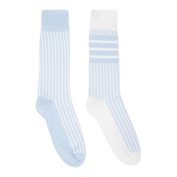 Blue Fun Mix Seersucker Jacquard Socks 241381M220012