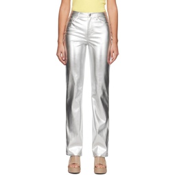 Silver Chisel Faux Leather Trousers 241386F087000
