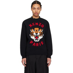 Black  Paris Lucky Tiger Sweater 241387M204002