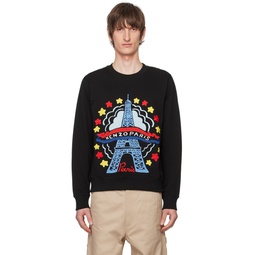 Black  Paris Varsity Sweatshirt 241387M204007