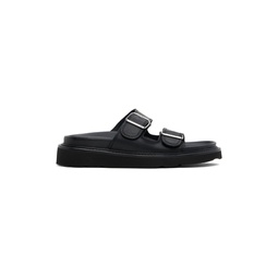 Black  Paris  Matto Leather Sandals 241387M234002