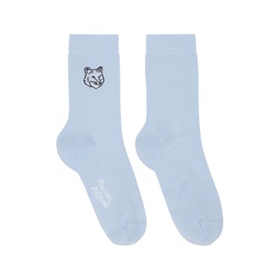 Blue Bold Fox Head Socks 241389F076007