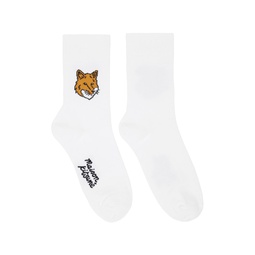 White Fox Head Socks 241389F076009