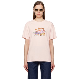 Pink Surfing Foxes T Shirt 241389F110011
