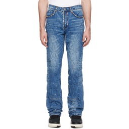 Blue Studded Jeans 241389M186014
