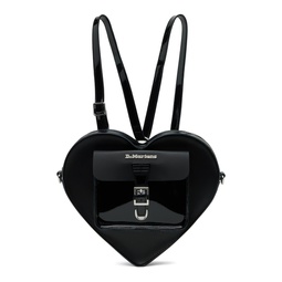 Black Heart Shaped Leather Backpack 241399F042002