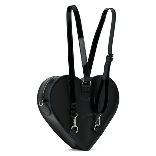  Black Heart Shaped Leather Backpack 241399F042002
