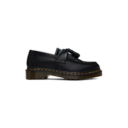 Black Adrian Yellow Stitch Leather Tassel Loafers 241399F121002