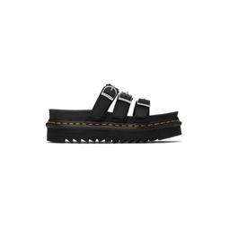 Black Blaire Leather Slide Sandals 241399F124013