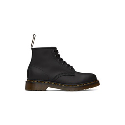 Black 101 Yellow Stitch Ankle Boots 241399M255008