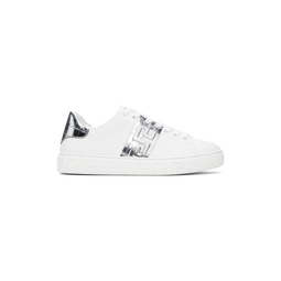 White   Silver Greca Sneakers 241404M237027