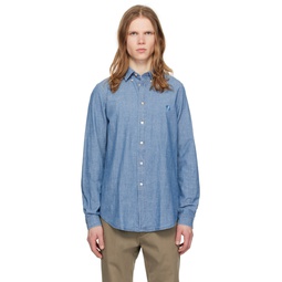 Blue Embroidered Shirt 241422M192025