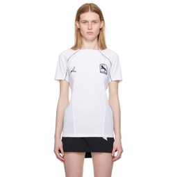 White Football T Shirt 241429F110018