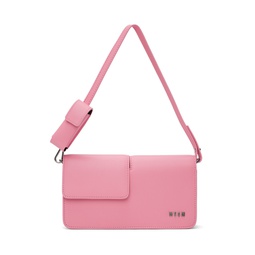 Pink Double Flap Baguette Bag 241443F048000