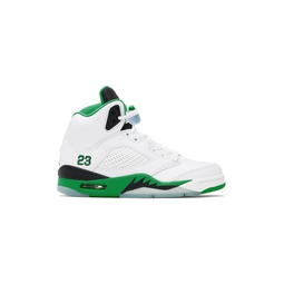White   Green Air Jordan 5 Retro Sneakers 241445F127010