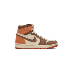 Beige   Brown Air Jordan 1 High Sneakers 241445F127018