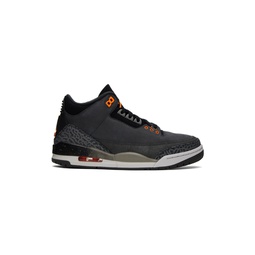 Black Air Jordan 3 Retro Sneakers 241445M236017