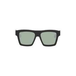 Black   Green Square Sunglasses 241451M134000