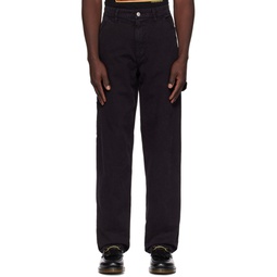 Black Embroidered Trousers 241469M191001