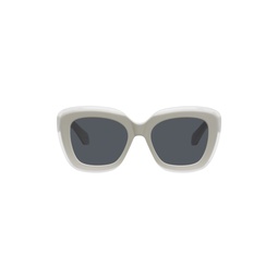 White Rectangular Sunglasses 241483F005002