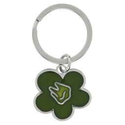 SSENSE Exclusive Silver   Green Flower Keychain 241490M148002