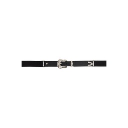 Black Leather   Webbing Belt 241492F001010