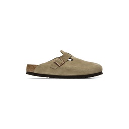 Taupe Narrow Boston Soft Footbed Loafers 241513F121019