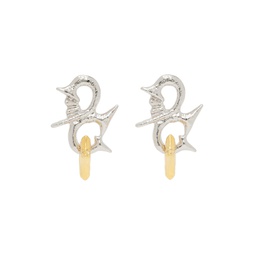 Silver   Gold Entwined Star Earrings 241529M144000