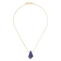 Gold   Navy Pendant Necklace 241600F023021