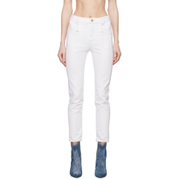 White Straight Leg Jeans 241600F069008