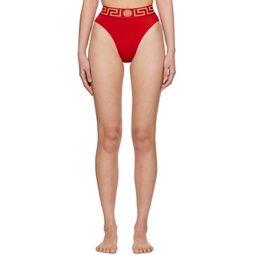 Red Greca Border Bikini Bottoms 241653F105034