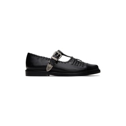 Black Pin Buckle Loafers 241688M231017