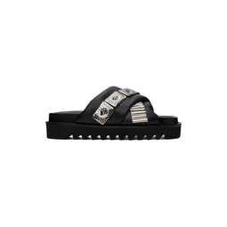SSENSE Exclusive Black Leather Slippers 241688M234001