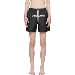 Black Printed Swim Shorts 241695M208002