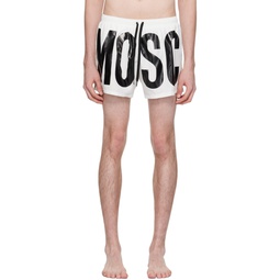 White Printed Swim Shorts 241720M216006