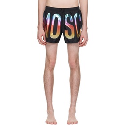 Black Printed Swim Shorts 241720M216009
