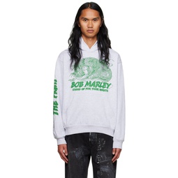Gray Stand Up Hoodie 241745M202007