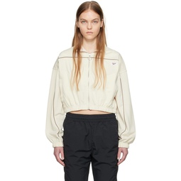 Off White Cropped Track Jacket 241749F063000