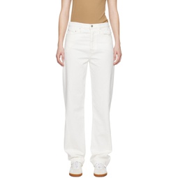 White Twisted Seam Jeans 241771F069008