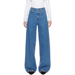 Blue Wide Leg Jeans 241771F069015