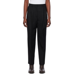 Black Double Pleated Trousers 241771F087002