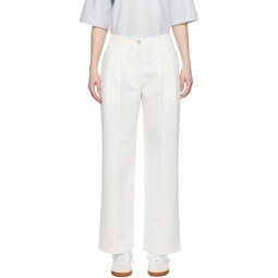 White Relaxed Trousers 241771F087011