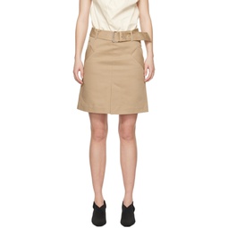 Taupe Trench Miniskirt 241771F090001