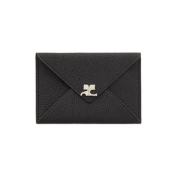 Black Envelope Leather Card Holder 241783F037000