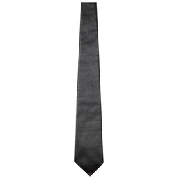 Black Shiny Leather Tie 241798M158005