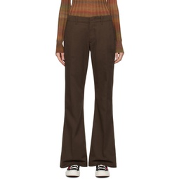 Brown Flared Trousers 241800F087002